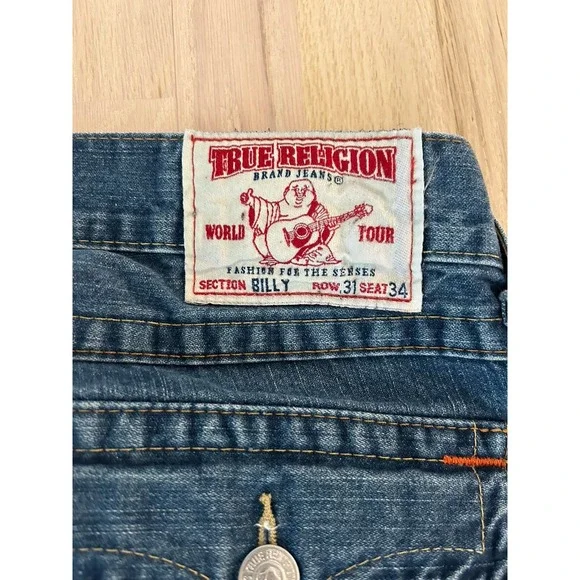 TRUE RELIGION Billy Medium Wash Cotton Bootcut Jeans Sz 31 Made in USA - Picture 9 of 9